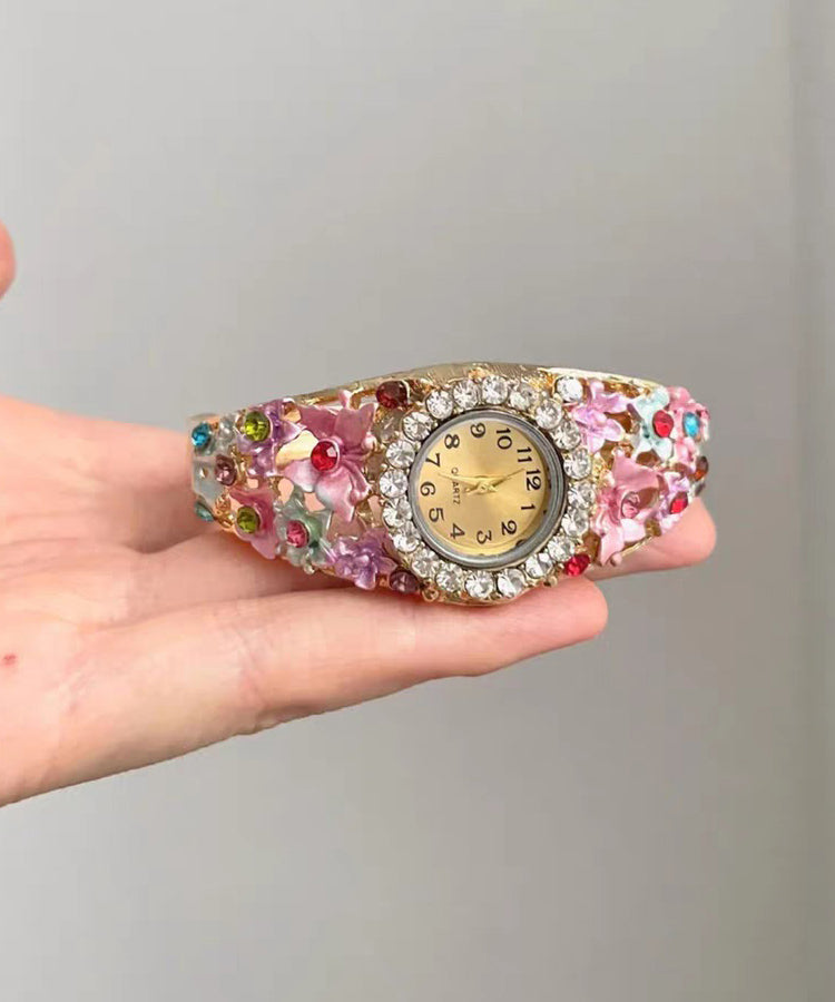 Sapphire Watches Stylish Pink Crystal Allloy Zircon