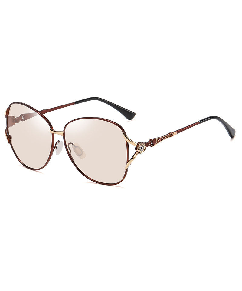 Summer Brown Large Face Color Changing Sunglasses XS1059