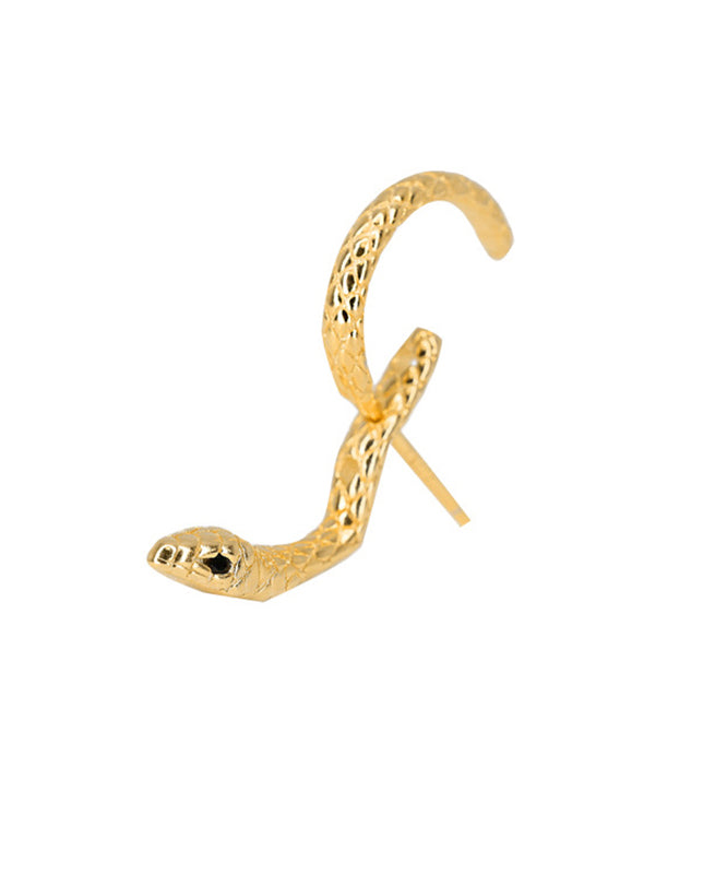 Boucles d'oreilles à tige en argent sterling surdoré, serpentine, argent unique