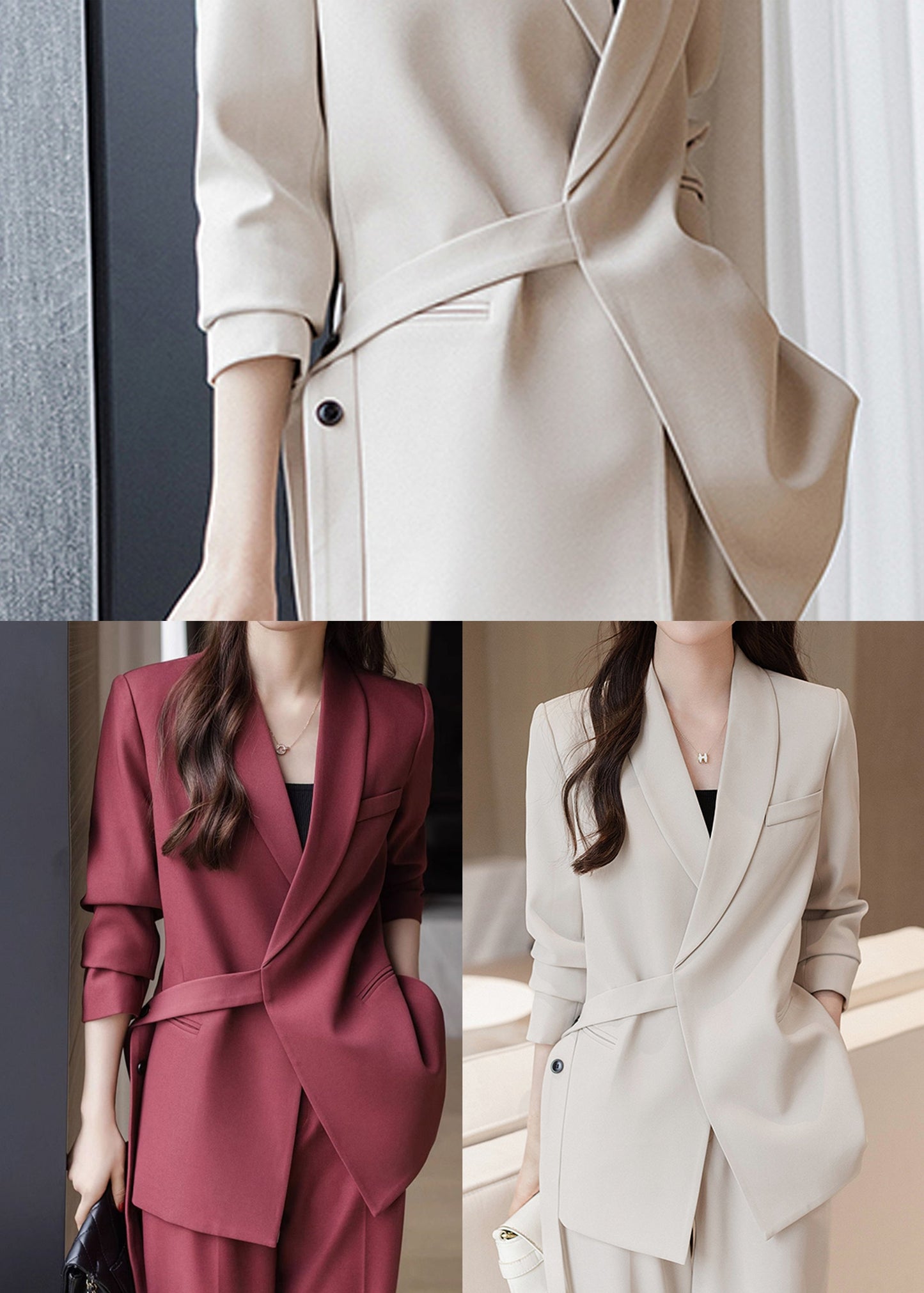 Manteaux surdimensionnés en élasthanne Mulberry uniques, printemps YJ037