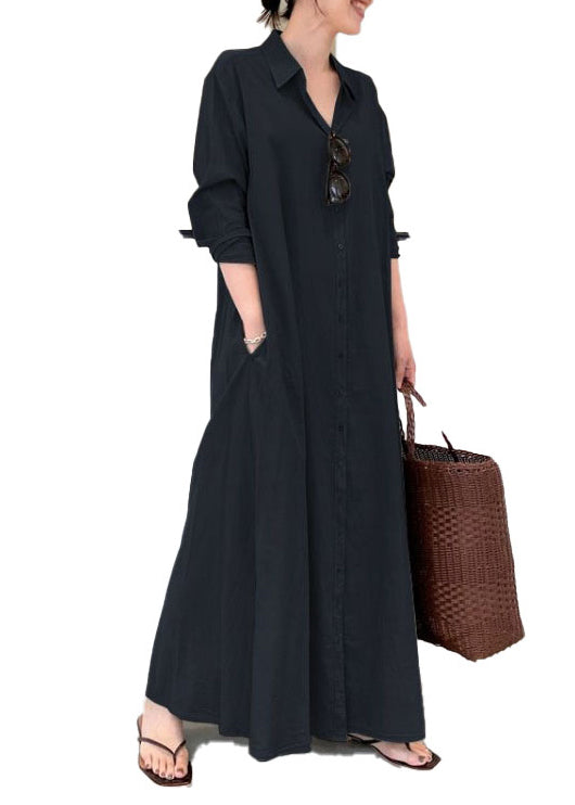 Vintage Army Green Oversized Cotton Robe Dresses Spring TZ002