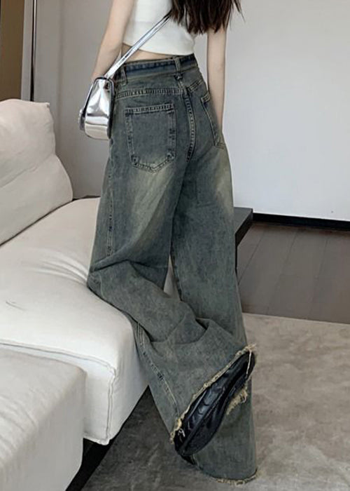 Vintage Spitzenhose Blau Taschen Up Spring Denim