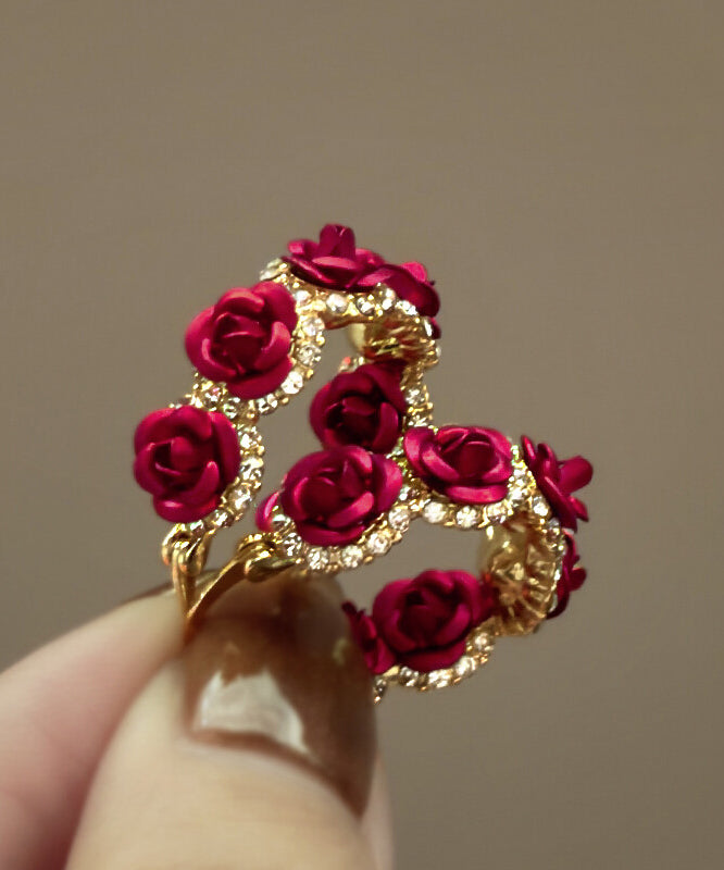 Boucles d'oreilles créoles vintage en argent sterling doré et zircon rose YA046