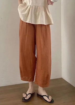 Ensemble deux pièces d'été surdimensionnées en lin pour femme, couleur abricot