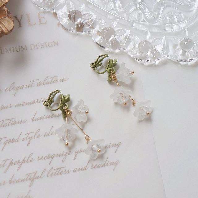 Flower Clip-On Drop / Earring