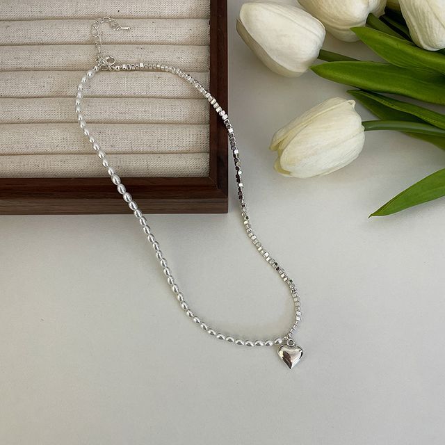 / Necklace Alloy Faux Heart (various Pearl designs)