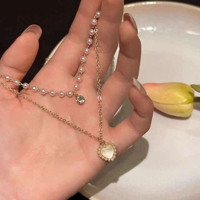 Faux Layered Pearl Necklace