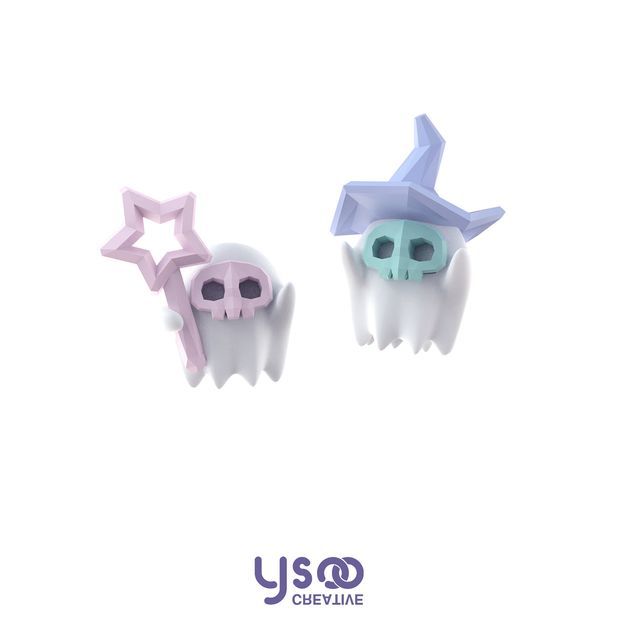 Various ( Ghost Designs Sterling Earring Halloween ) Stud Silver