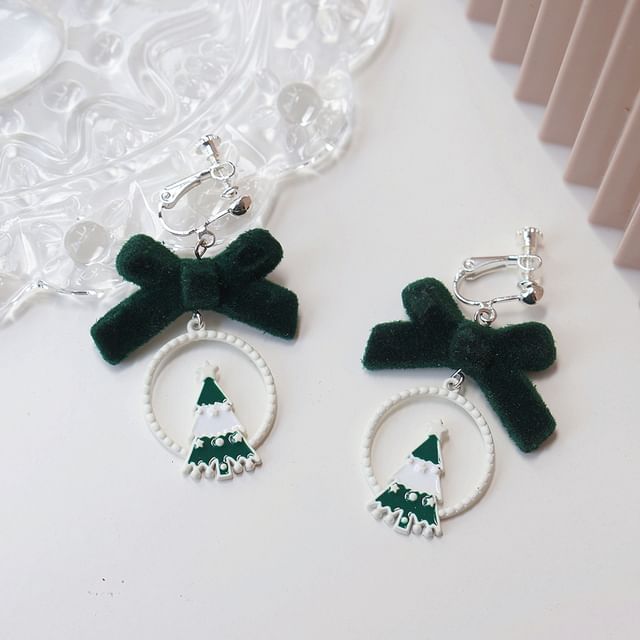 / Christmas On Drop Earring Clip Tree