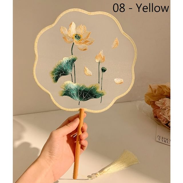 / Hand Embroidered Fan Print Tassel