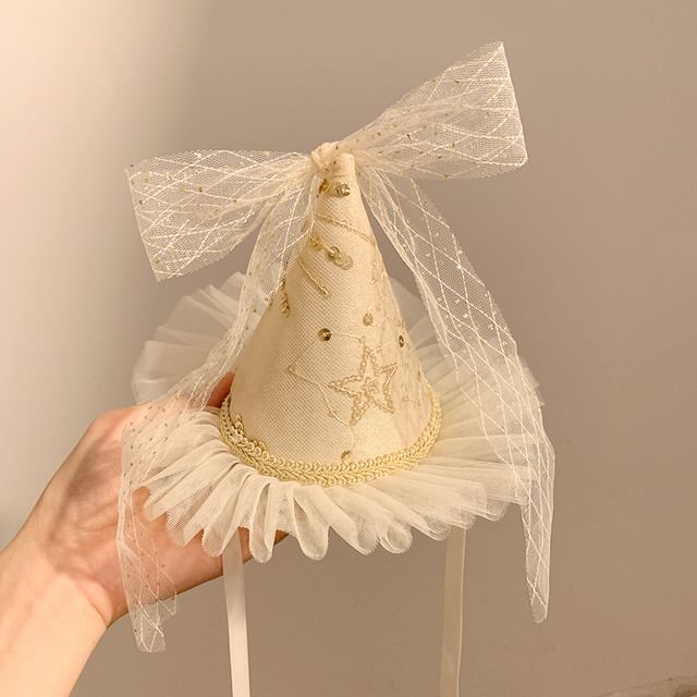 Ruffle Hat Embroidered Party