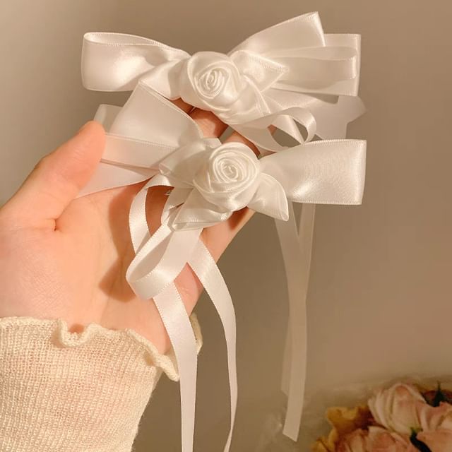 Flower Bowknot Clip Hair
