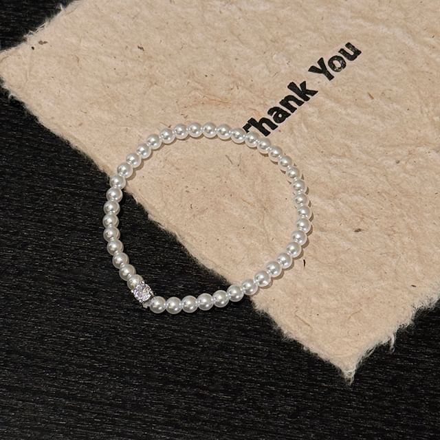 Bracelet Rhinestone Pearl Alloy Faux