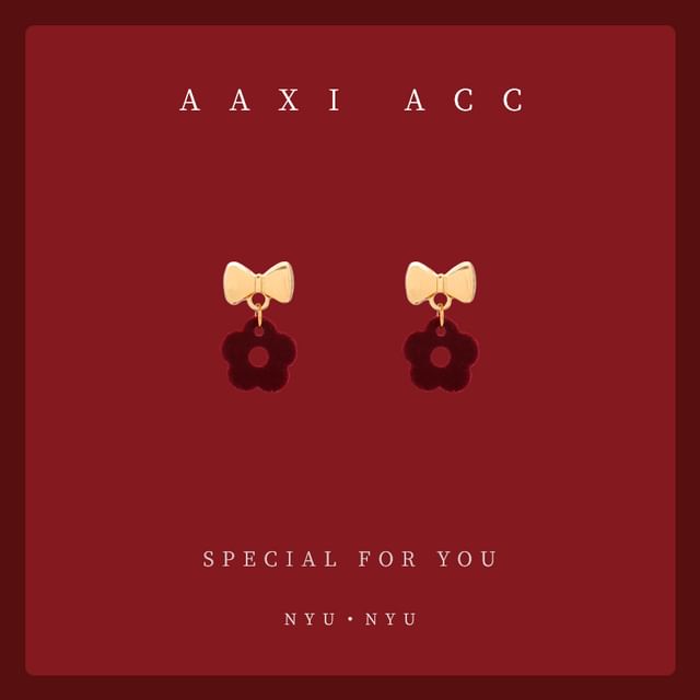 Earring Bow / Clip-On Drop Floral