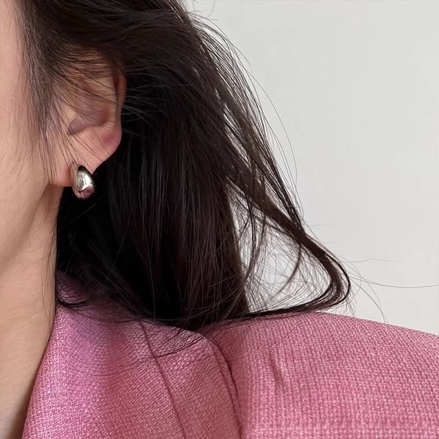 Silver Glossy Earring Hoop Sterling 925