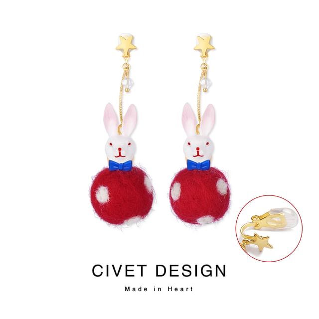 Rabbit Felt Earring Dangle