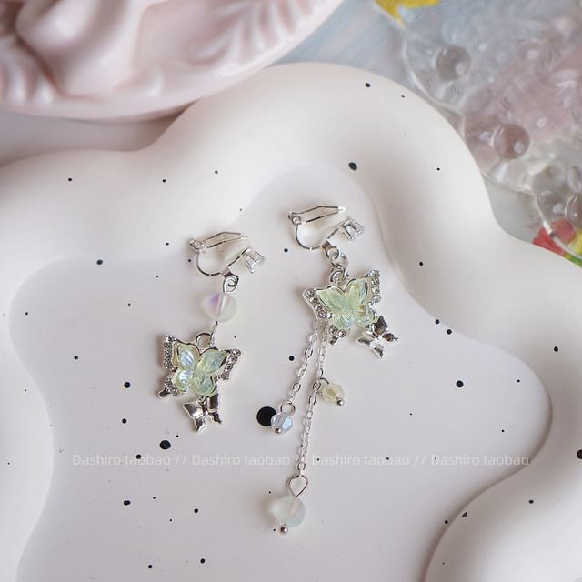 On Dangle / Butterfly Earring Clip Beaded