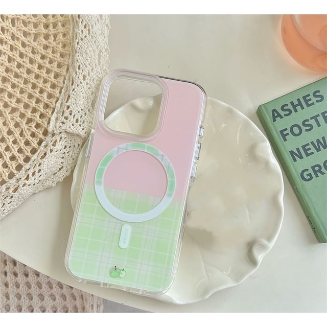 with Magnetic Phone (Compatible Plaid Apple Case MagSafe)