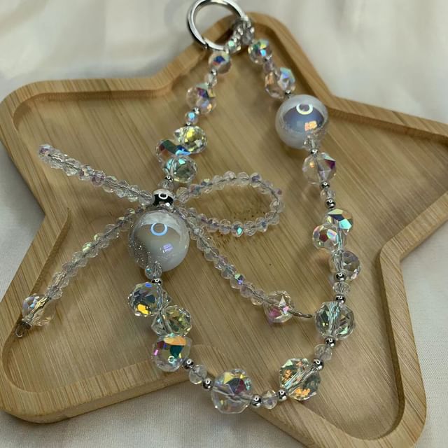 Beaded Strap Phone Faux Bow Crystal Wrist
