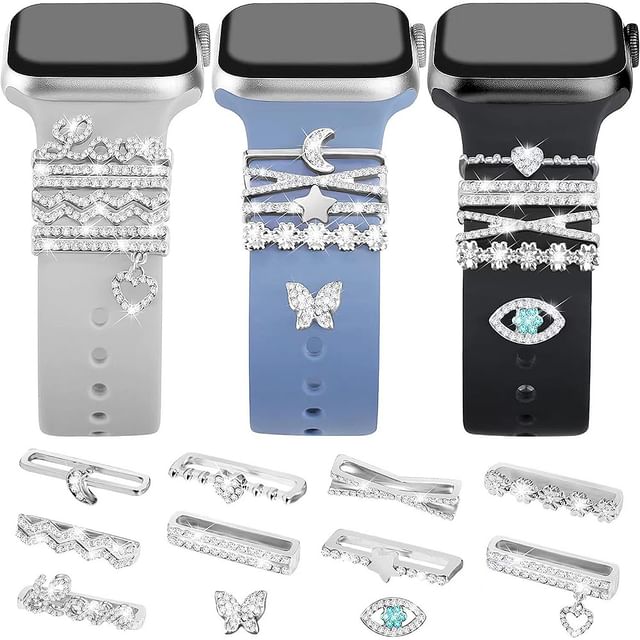Rhinestone Band Apple Charm Designs) for (Various Watch