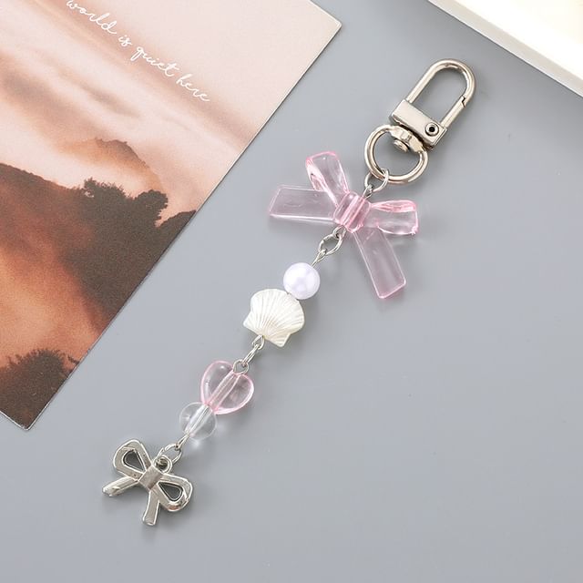 Faux Pearl Phone Bow Charm