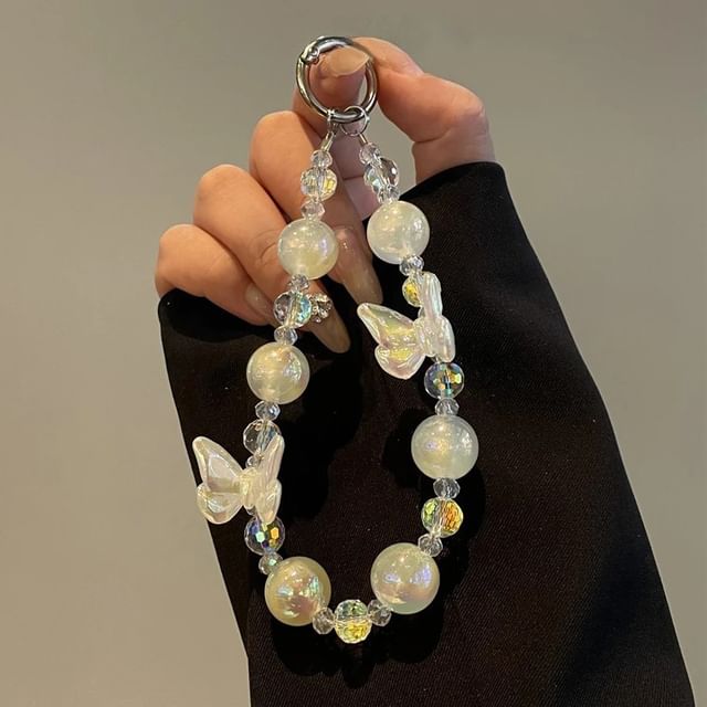 Beaded Lanyard Phone Butterfly