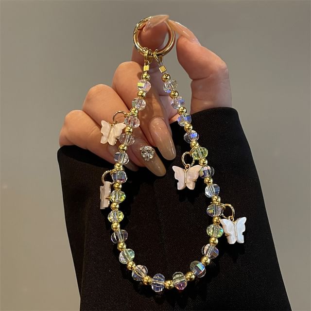 Phone Lanyard Beaded Butterfly