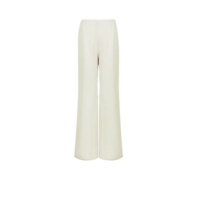 Sleeveless Plain Top / High Waist Straight Leg Pants