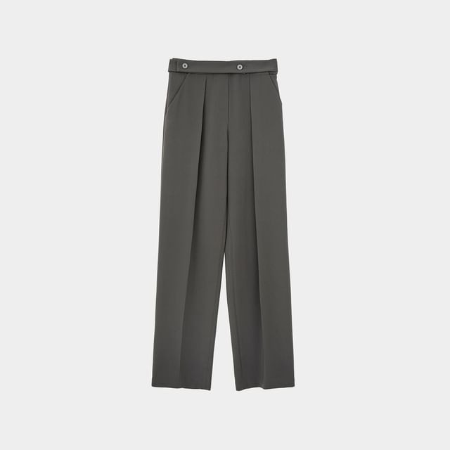 Sleeveless Asymmetrical Top / High Waist Straight Leg Pants