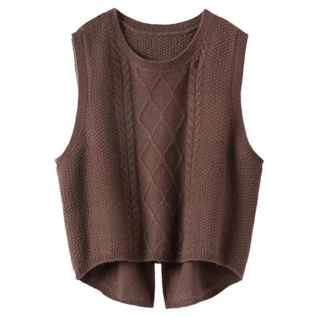 Crewneck Plain Sweater Vest