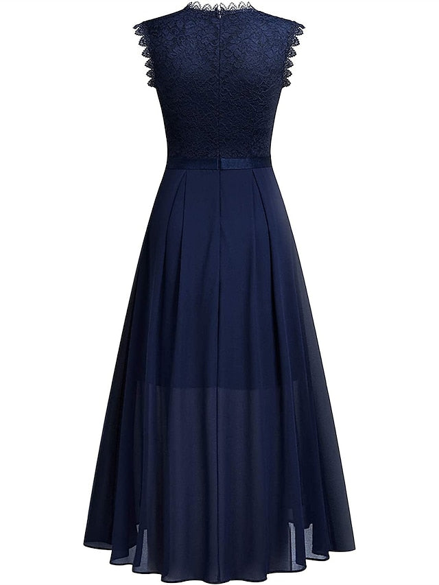 Women's Black Dress Lace Dress Party Dress Chiffon Lace