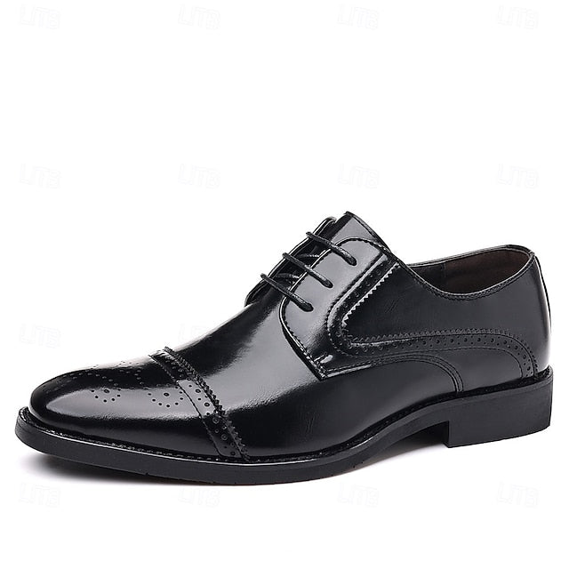Black Men's Shoes and White Color-Blocked with