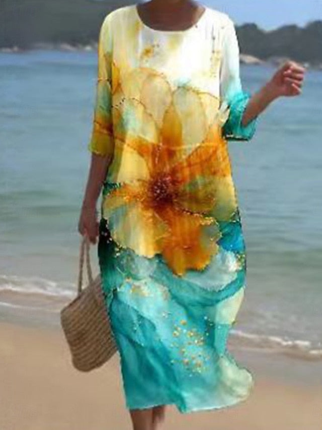 Women's Midi Dress Casual Dress Print Dress Fashion Modern