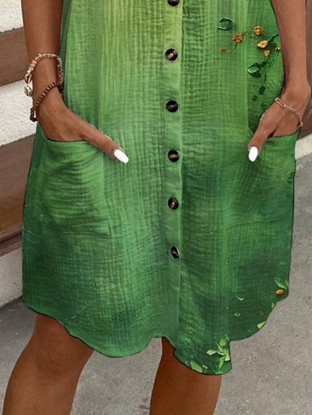 Women's Mini Dress Shirt Dress Casual Dress Print Dress