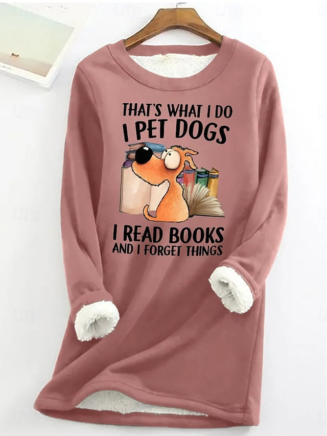 Women's Pullover Sweatshirt Graphic Animal Letter Warm