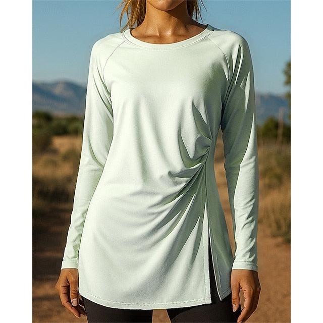Women's Running Top Running Shirt Split Long Sleeve Tee