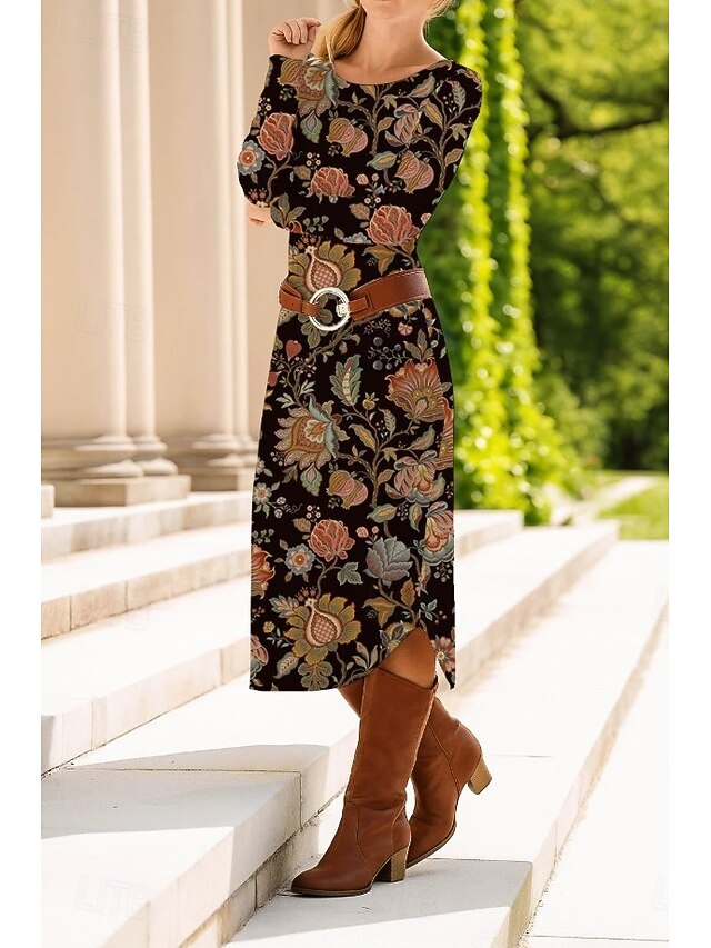 Women's Midi Dress Sheath Dress Shift Dress Party Casual