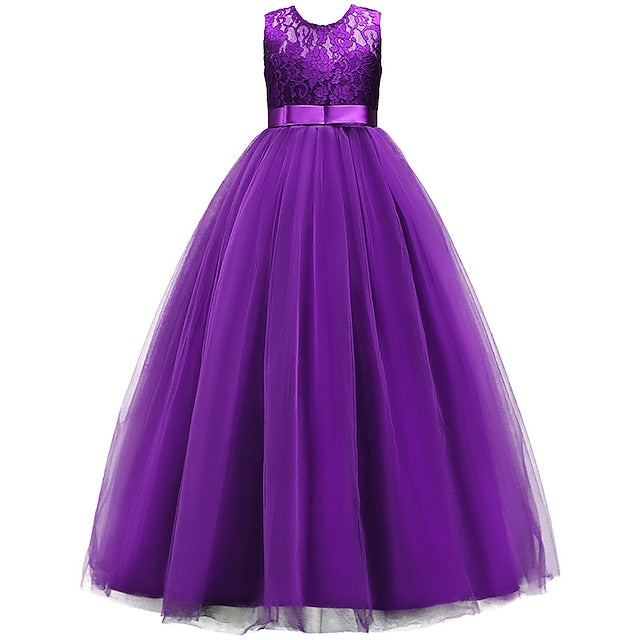 Flower Evening Party Girl Dress Gown Girls'
