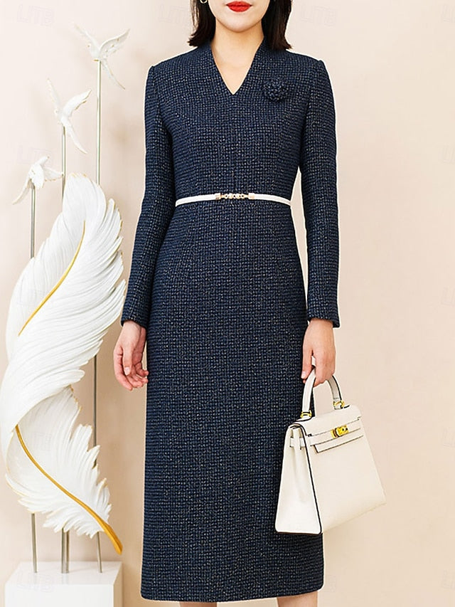 Mother the Neck Bride / V Elegant Dress Sheath Vintage of Column