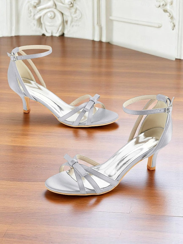 Satin Heel Vintage Green 1950s Women's Strappy Kitten