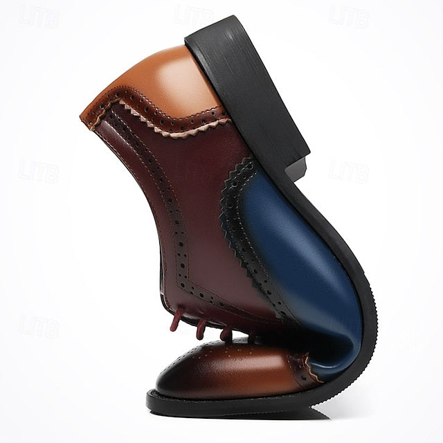 and Black Shoes Men's Brogue – Two-Tone Faux Brown