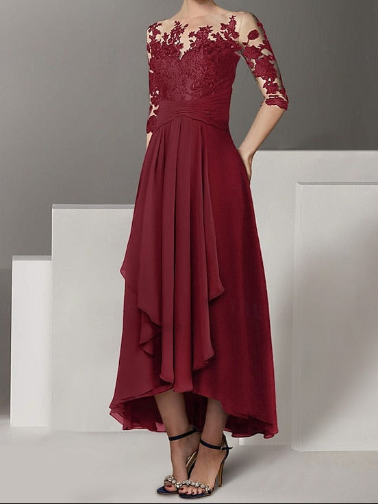 Elegant Guest Asymmetrical A-Line Dress Cocktail Dresses Wedding