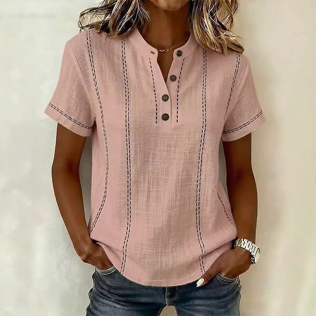 Women's Blouse Graphic Striped Vintage Stylish Basic Short