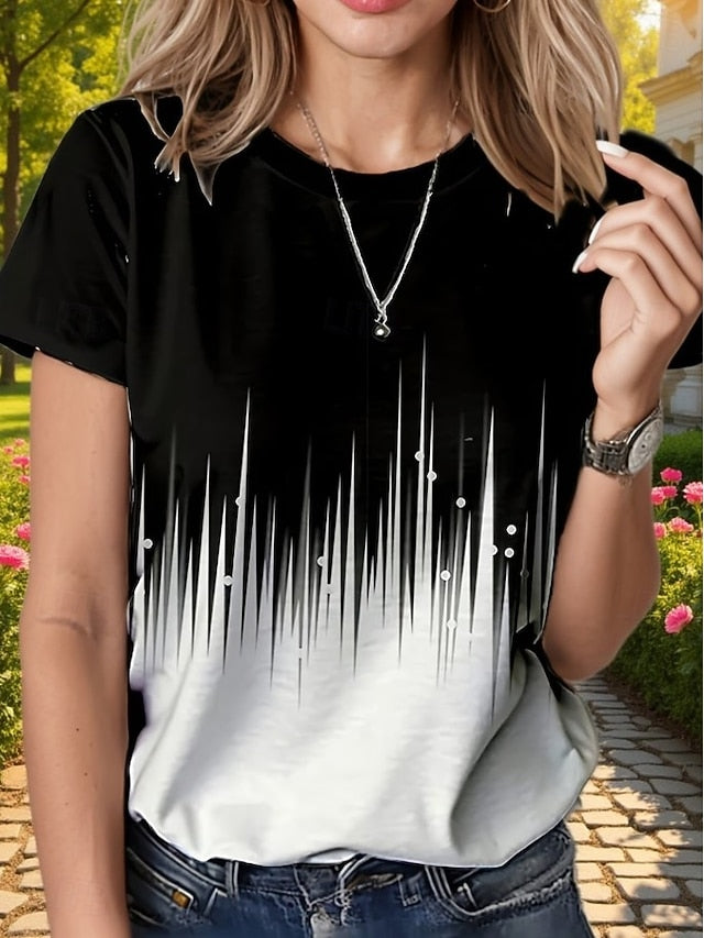 Women's T Shirt Print Ombre Graphic Vintage Stylish Classic