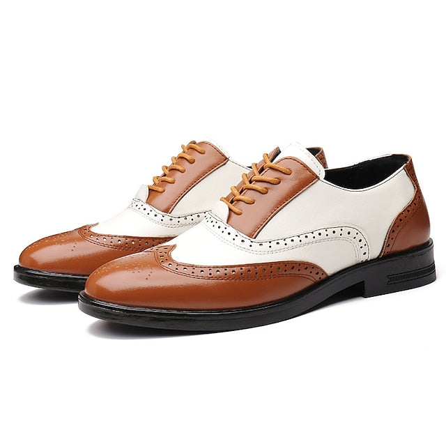 and Burgundy Shoes Wingtip Men's Oxford White Brogue