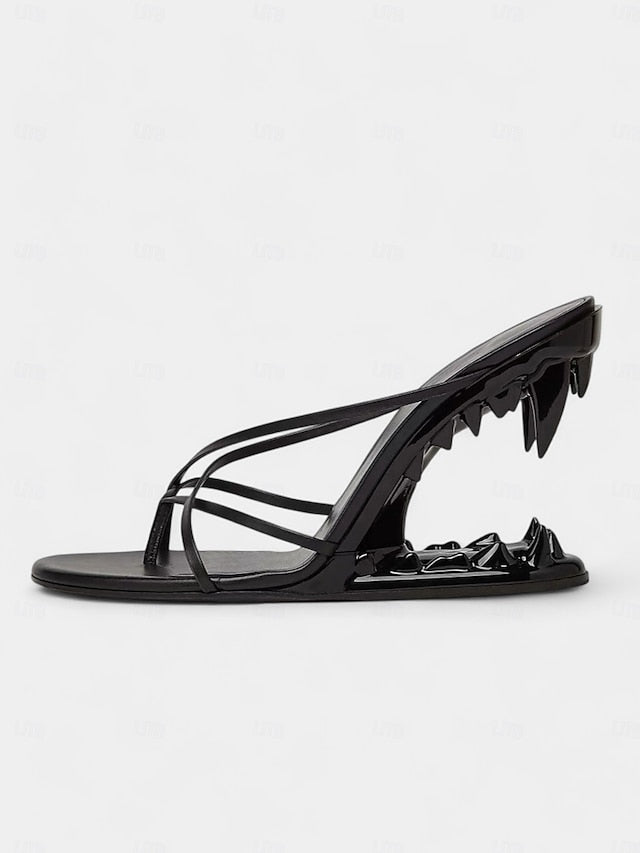 - Metallic Sculpted Design Gold Unique Heel with Sandals Flat