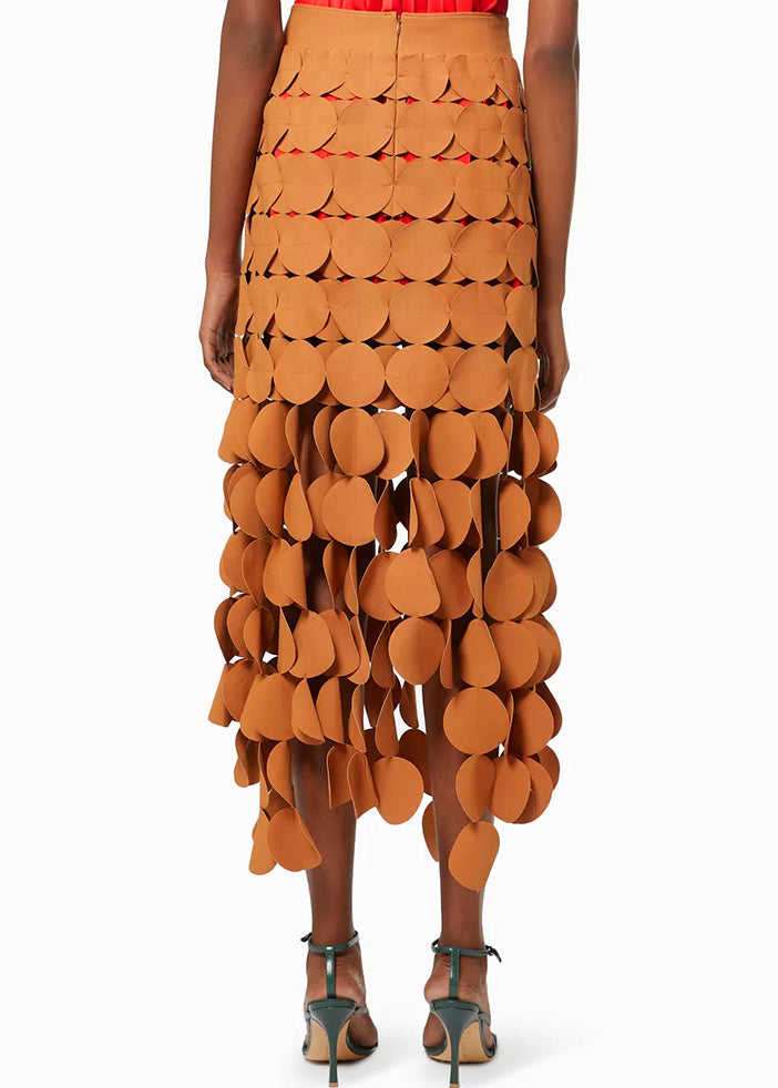 Up Out Skirts Original Hollow Design Orange Zip Summer