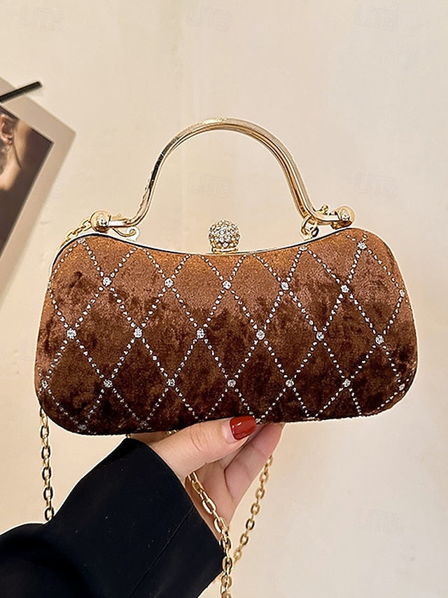 - Purse Accents Diamond Quilted with Evening Women's Velvet