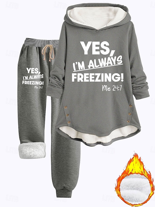 Women's 2 Pieces Loungewear Set Hoodie and Joggers Casual