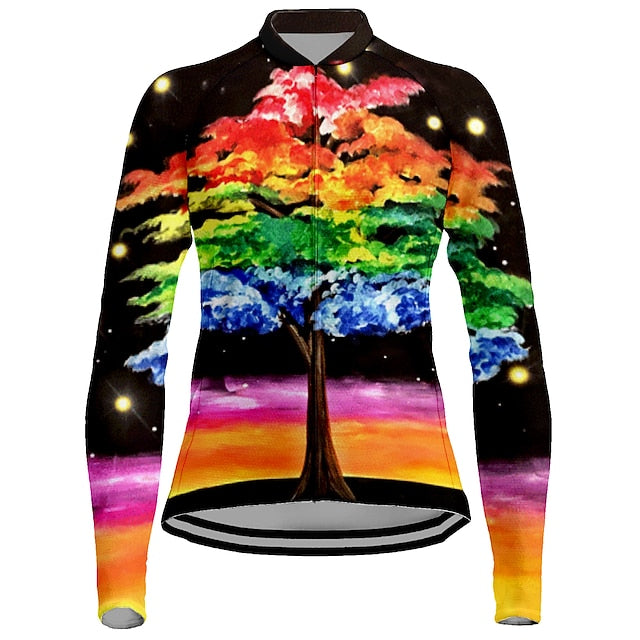 Women's Cycling Jersey Floral Botanical Long Sleeve Bike